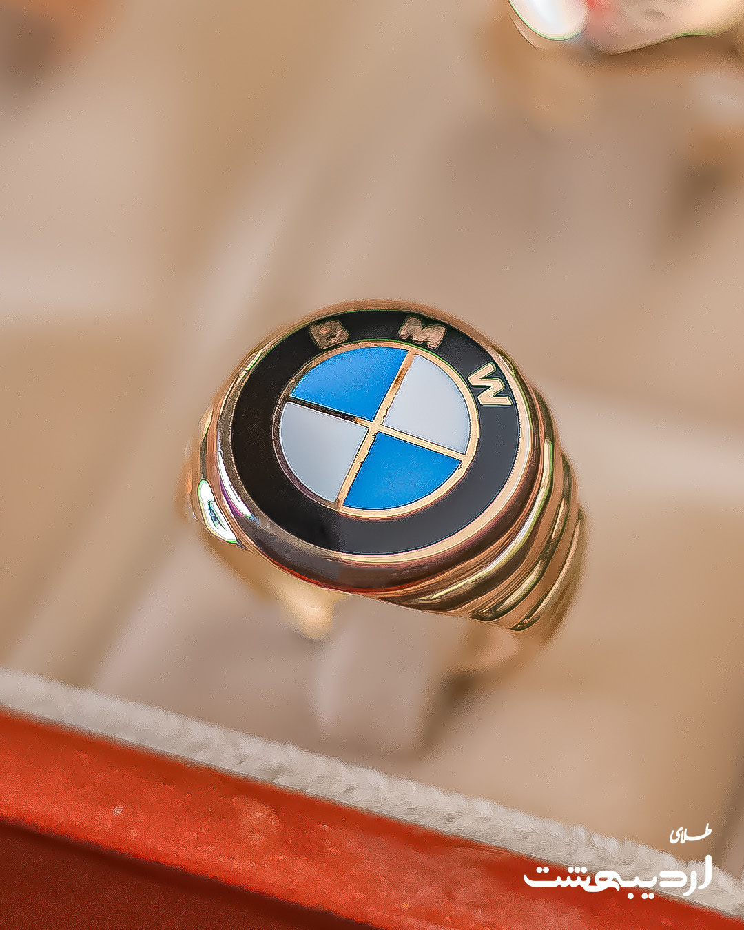 انگشتر مردانه طلا طرح BMW