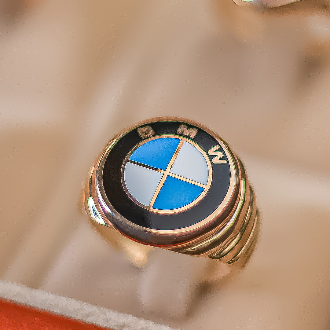 انگشتر مردانه طلا طرح BMW